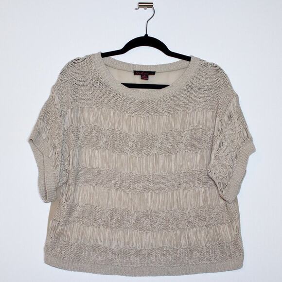 Tropical Breezy Taupe Beige Crop Top Size Xlarge - Picture 3 of 4